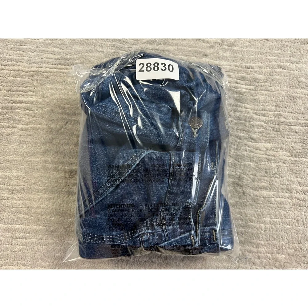 Wrangler Carpenter Jeans Mens 42x30 Blue Dark Wash Relaxed Fit Utility Workwear